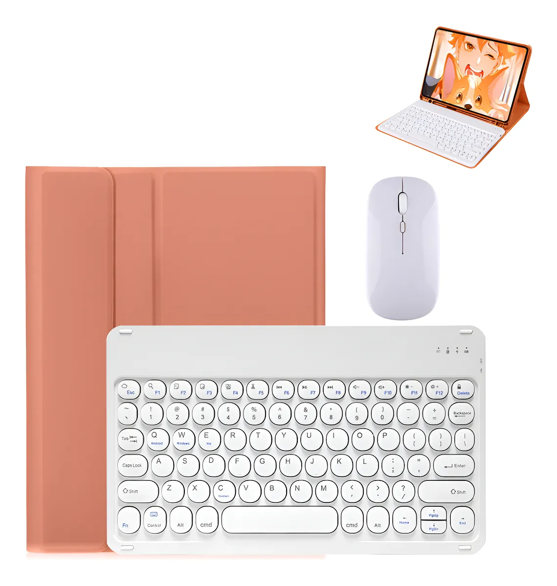 12.4pol Teclado Com Capa Mouse Para Samsung Tab S10+/s9fe+ - Imagem 14