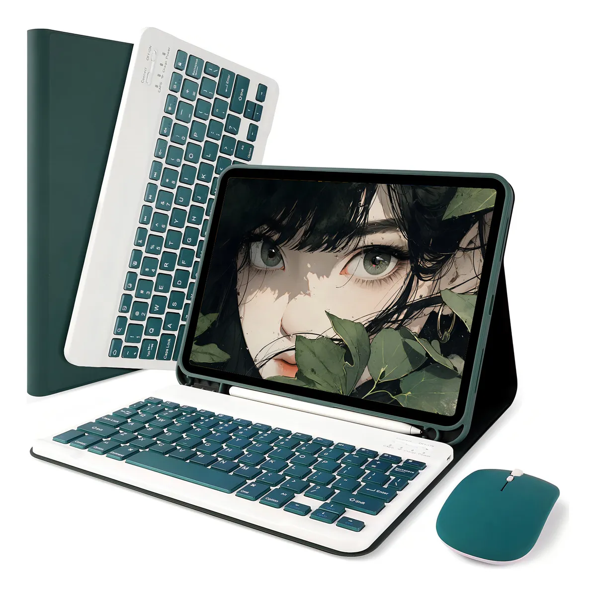 Teclado,mouse E Capa Para iPad Air4/ Air5 10,9'' A2588 A2316 Cor Mist Blue + Mist Blue Teclado + Mist Blue Carregamento Bluetooth Mouse - Imagem 8