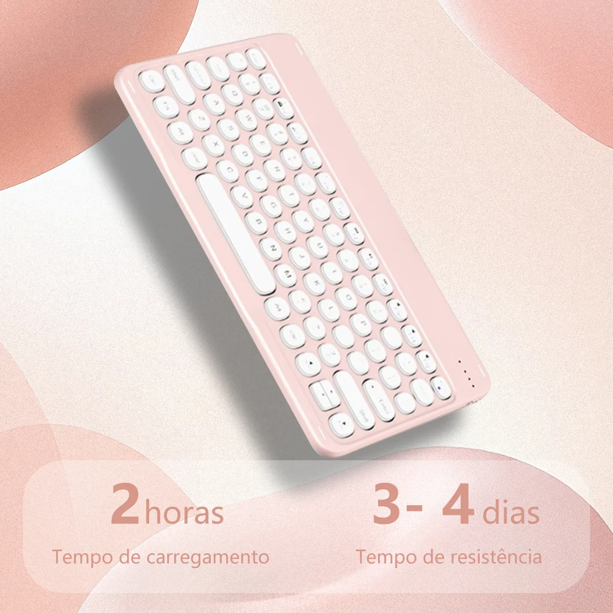 Capa Com Teclado De Teclas Redondas E Mouse Para Tab A7 10.4 - Imagem 10