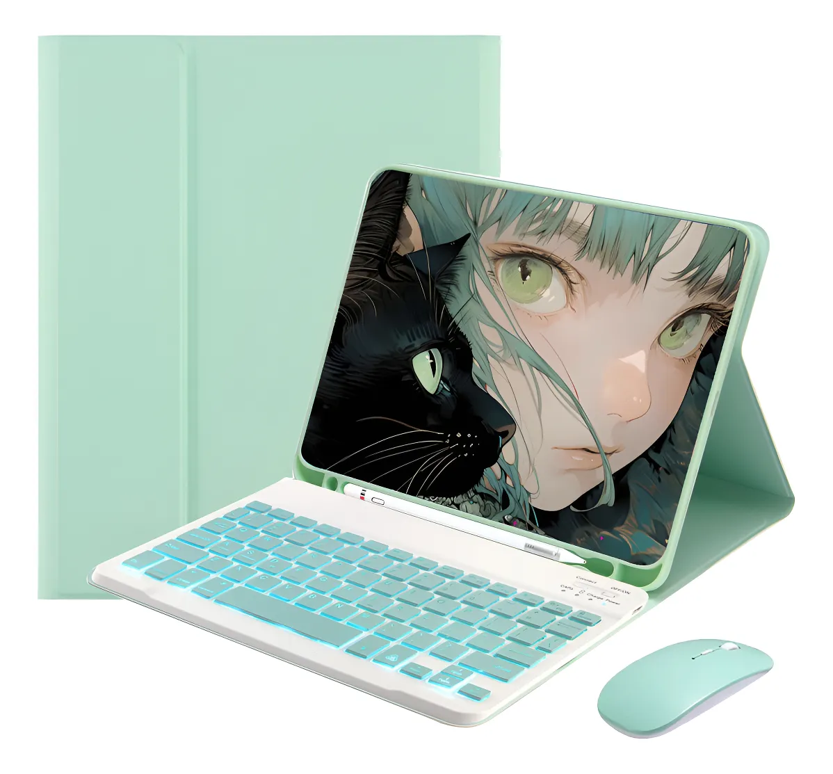 Retroiluminados Teclado+mouse+capa Para iPad 9ª/8ª/7ª - Imagem 13