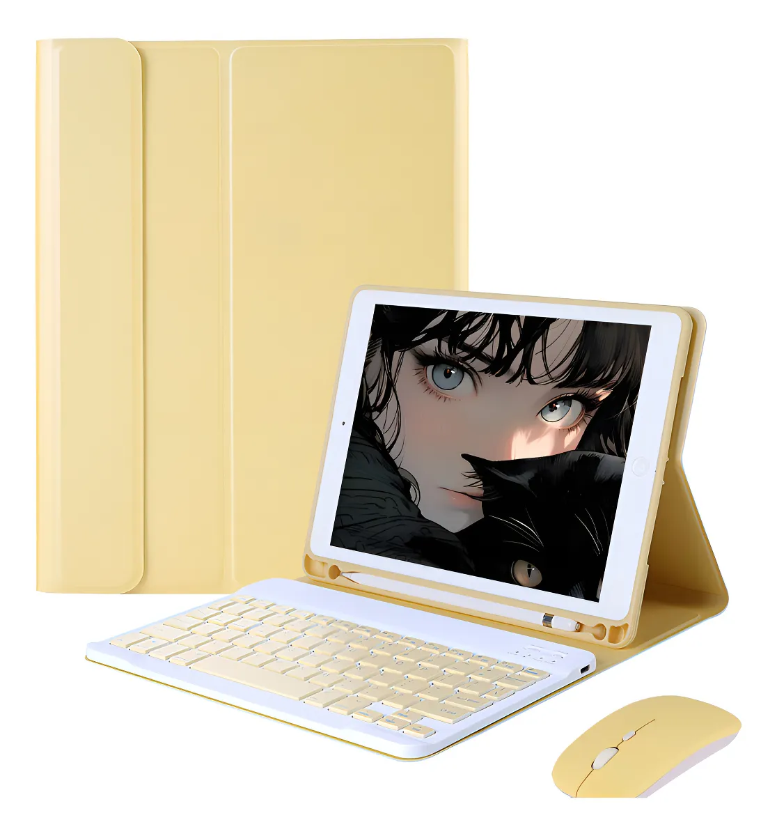 Teclado,mouse E Capa Para iPad Air4/ Air5 10,9'' A2588 A2316 Cor Mist Blue + Mist Blue Teclado + Mist Blue Carregamento Bluetooth Mouse - Imagem 3