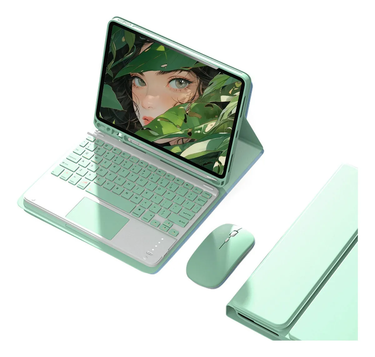 Capa para iPad Pro 11 Teclado Touch Mouse Bluetooth Cor Azul Teclado Touchpad Mouse Bluetooth - Imagem 8