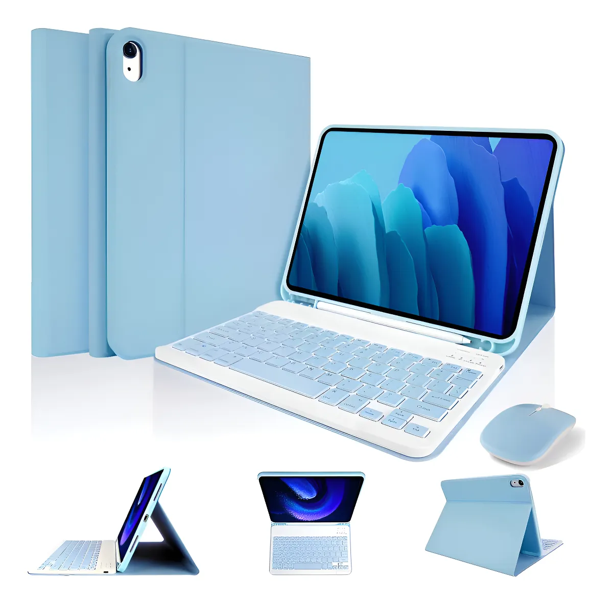 Teclado+capa Tablet+mouse Para Samsung Tab A7 10.4 T500/t505 - Imagem 12