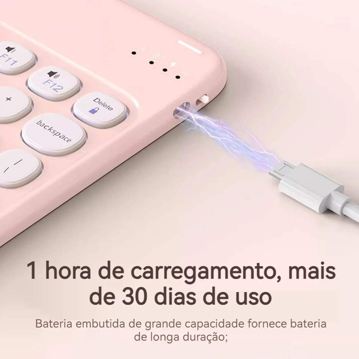 Capa Com Slot Para Caneta + Teclado Redondo Para iPad 9 - Imagem 4