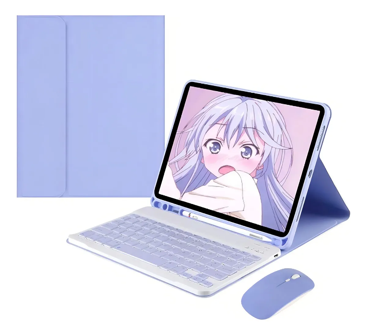 Capa Para iPad Geração 9/8/7 Com Teclado E Mouse Redondo Cor Tartrazina capa redonda teclado mouse - Imagem 29