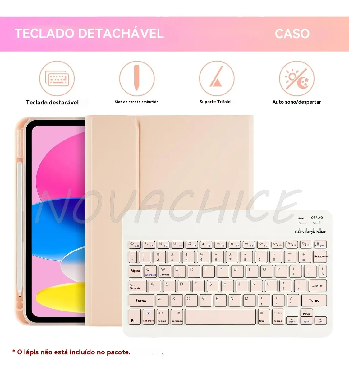 Capa Tablet+teclado+mouse Para iPad 10.2'' 9ª 8ª 7ª Geração - Imagem 4