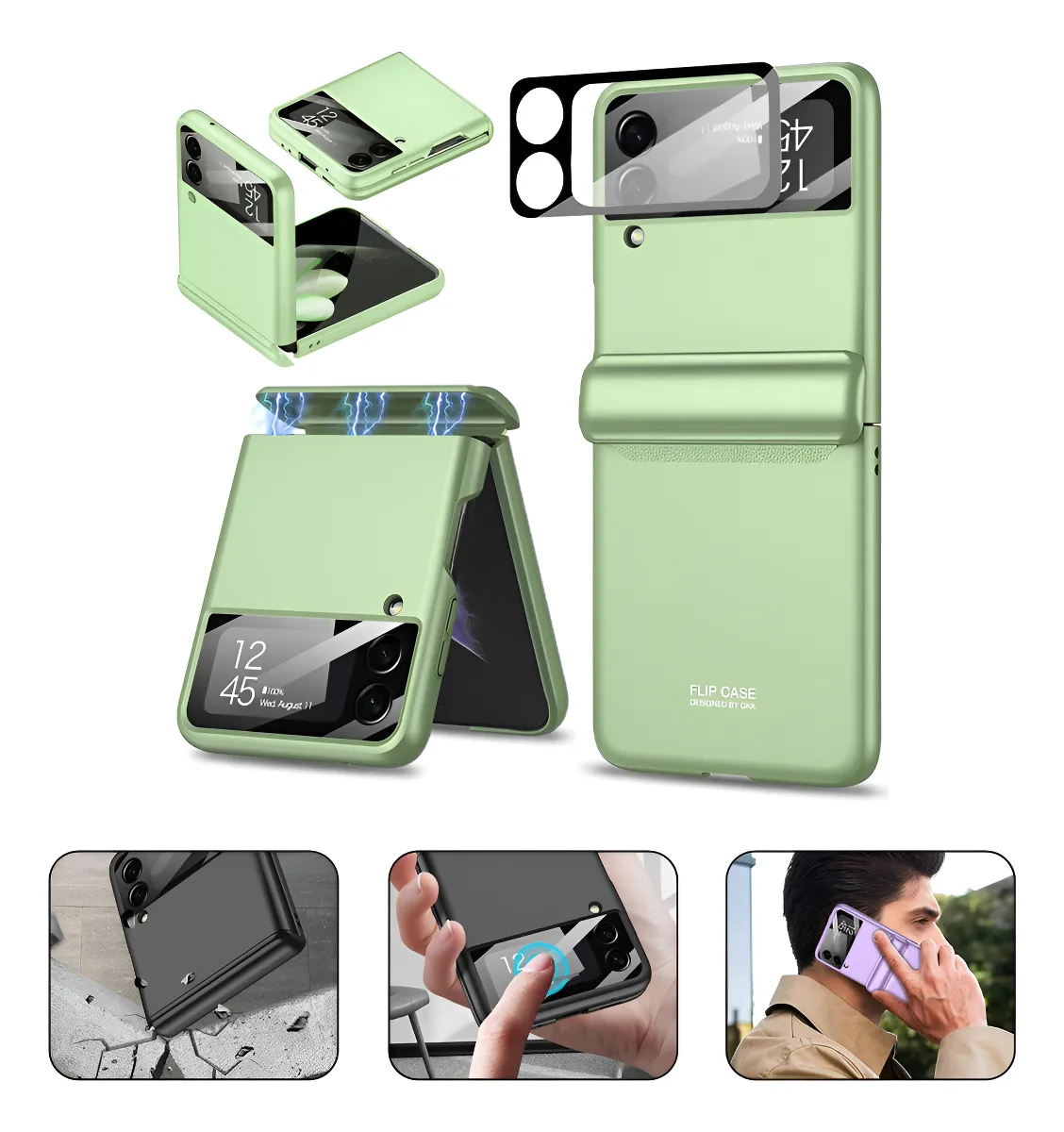 Capa Dobrável Magnética Com Tudo Incluído Para Samsung Flip4 - Imagem 10