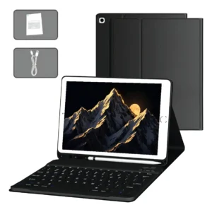 Teclado Inteligente Sem Fio e Capa Para Samsung Tab A7 (10,4) Cor Preto Preto Teclado
