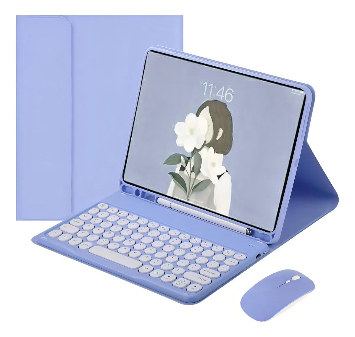 Capa + Teclado Iluminado Bluetooth Para Tab A8 10.5 X200x205 Cor Ouro + Teclado Iluminado - Imagem 10