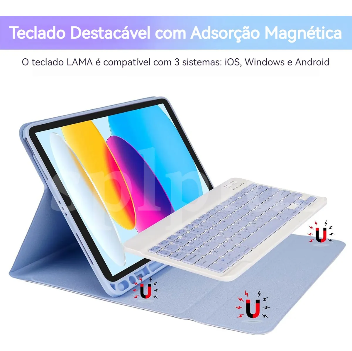 Teclado Bluetooth + Capa + Mouse Para iPad 9ª 8ª 7ª Geração - Imagem 7