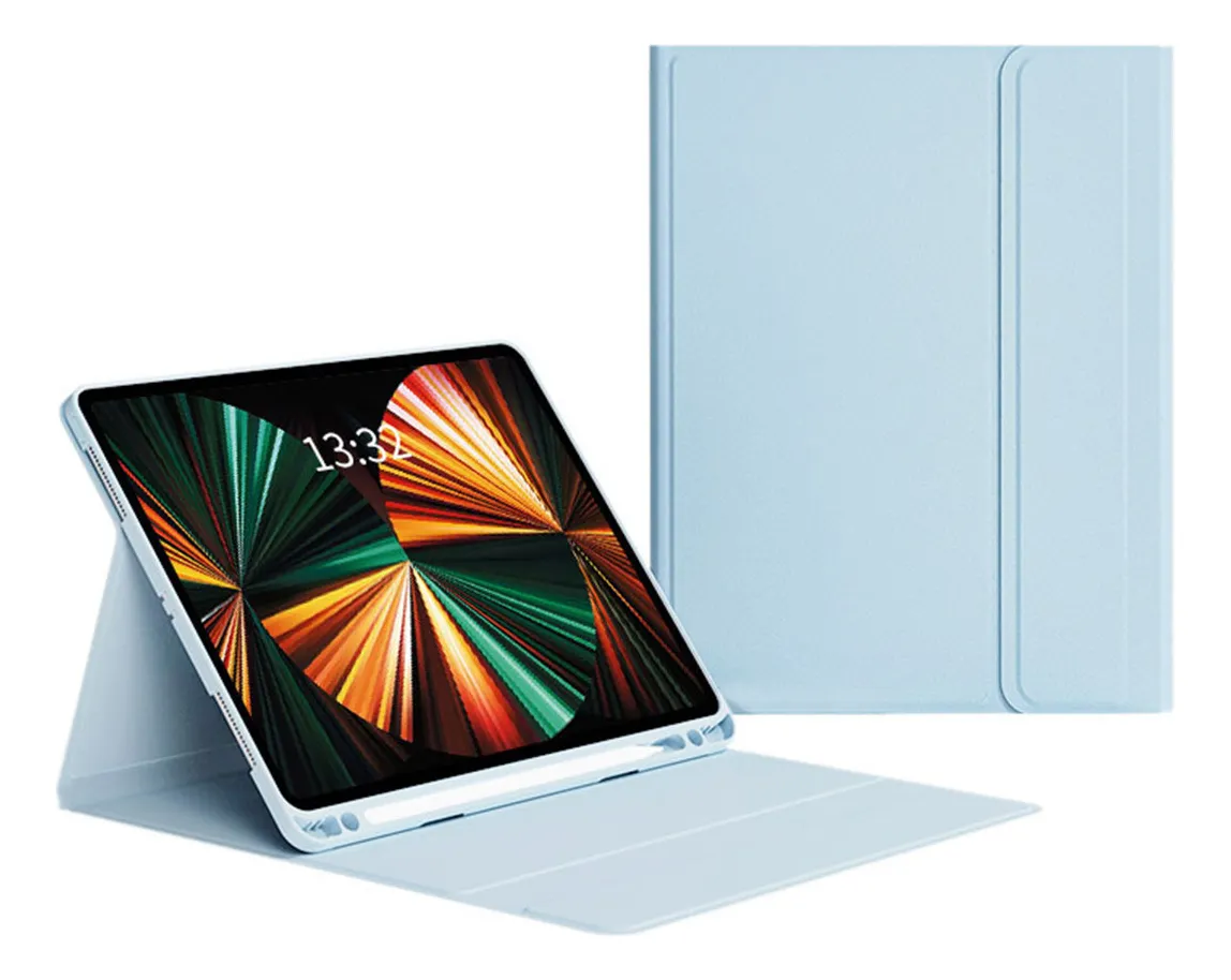 Capa Smart Magnética Dobrável Para iPad 9/8/7/air 3/pro10.5 Cor Névoa Azul - Imagem 3