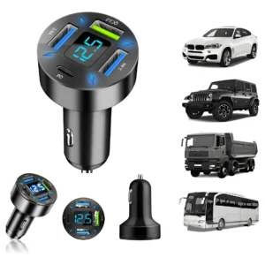 Carregador para Carro/Caminhão Tomada 3USB PD 66W 12-24V