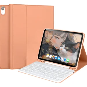 Capa Suporte Para iPad 6ª/5ª/air2 9.7 Pol+teclado Bluetooth Cor Laranjateclado