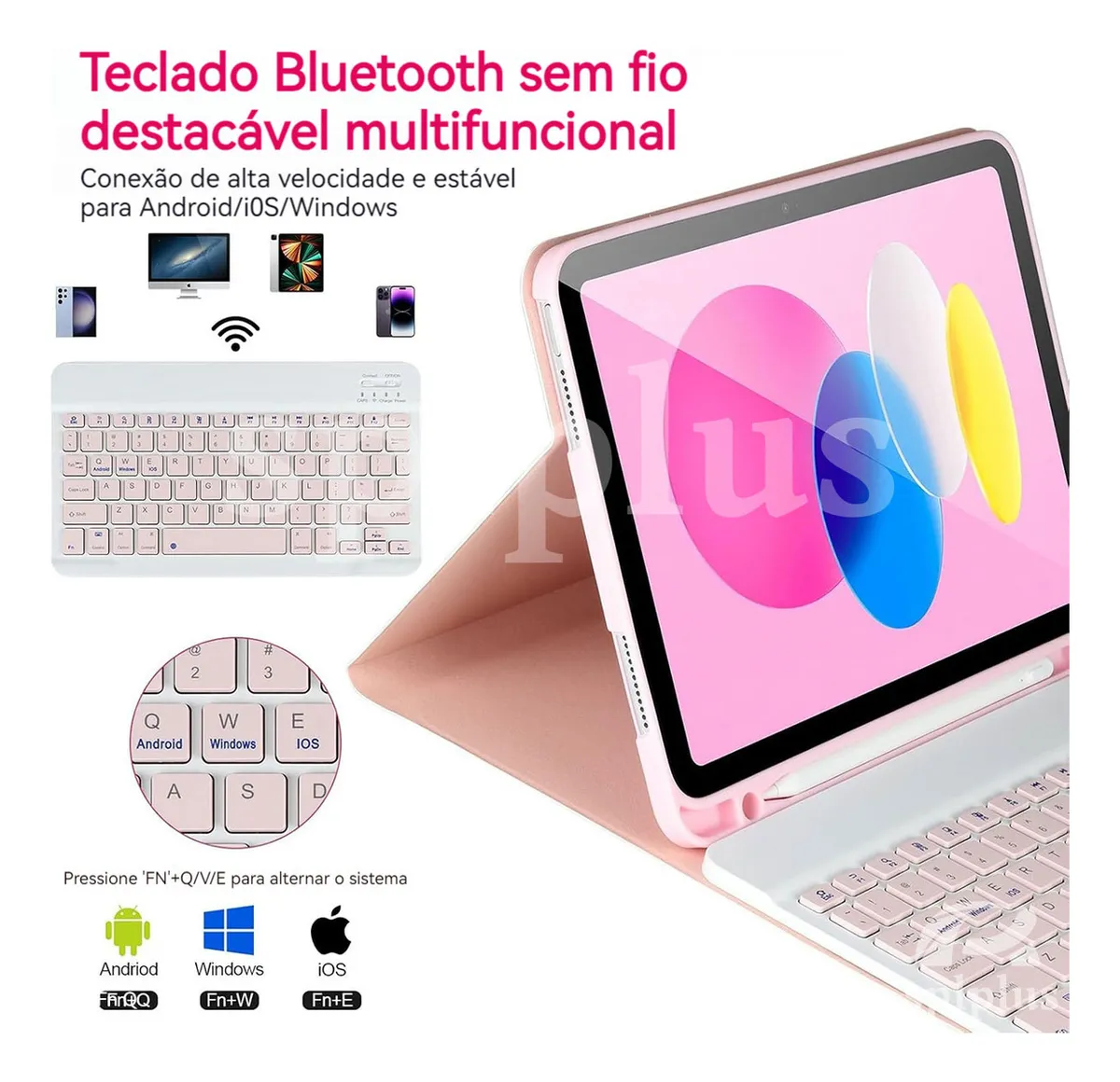 Teclado+capa Tablet+mouse Para Samsung Tab A7 10.4 T500/t505 - Imagem 8