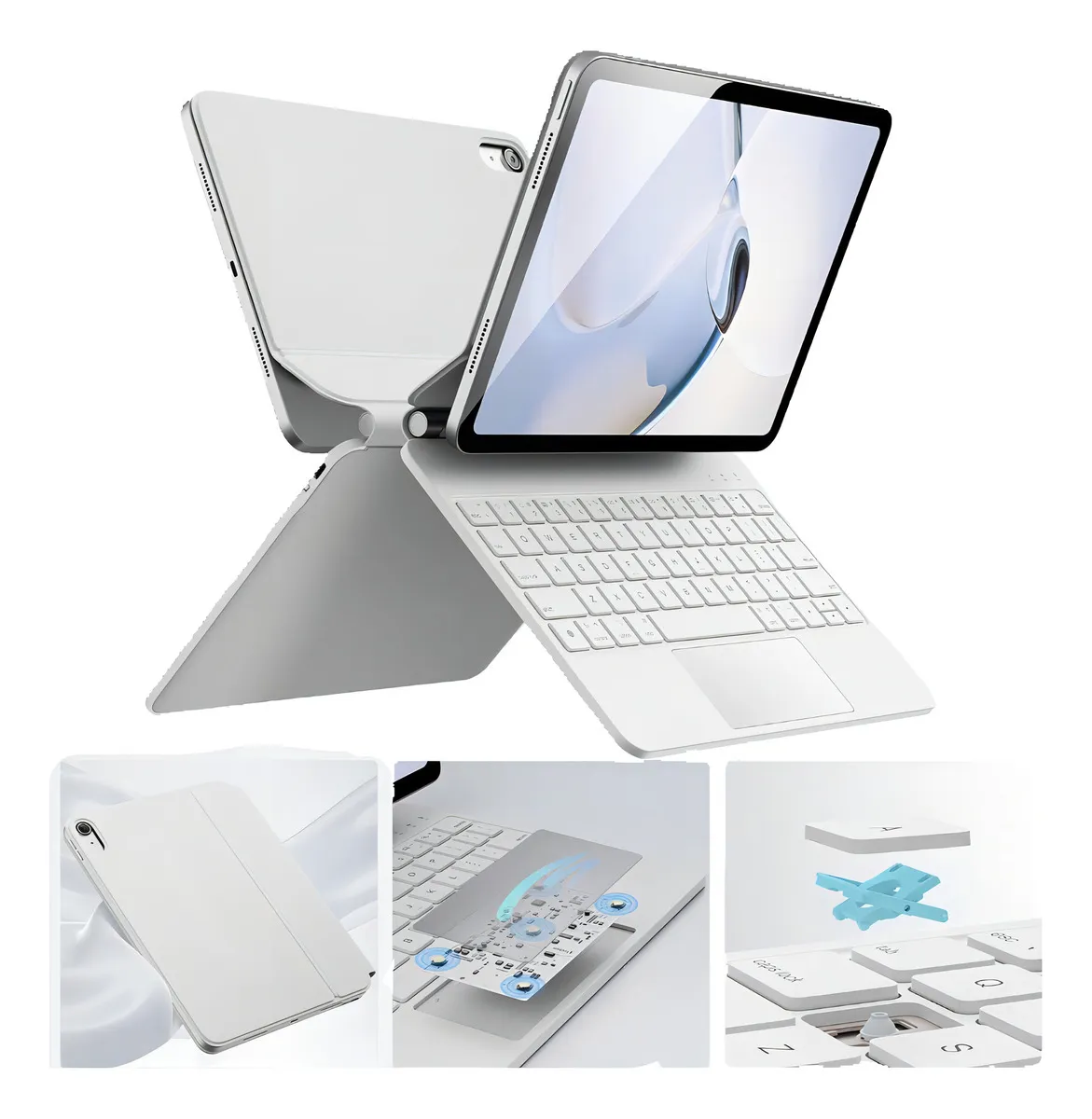 Capa Teclado Bluetooth Mouse Para iPad Pro 11 Polegadas Cor Preto Teclado Preto Carregamento Bluetooth Mouse - Imagem 9