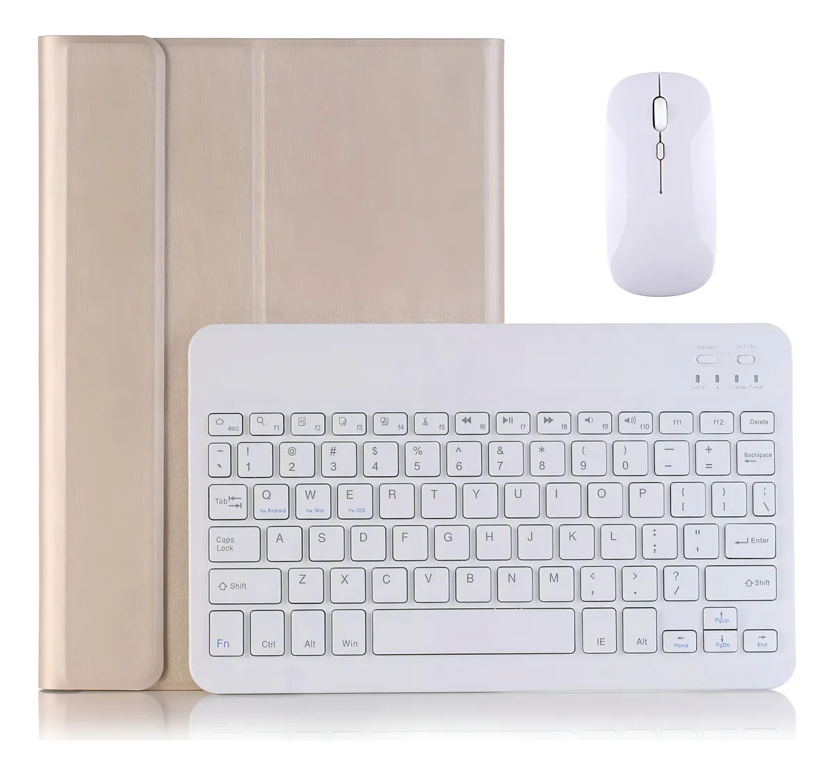 Capa Teclado Mouse Sem Fio Bluetooth Rosa Samsung Tab A7 T500 T505 SPLPLUS - Imagem 9