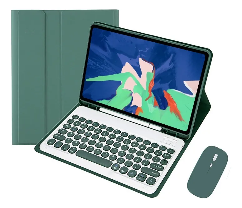 Capa Para iPad Geração 9/8/7 Com Teclado E Mouse Redondo Cor Tartrazina capa redonda teclado mouse - Imagem 35