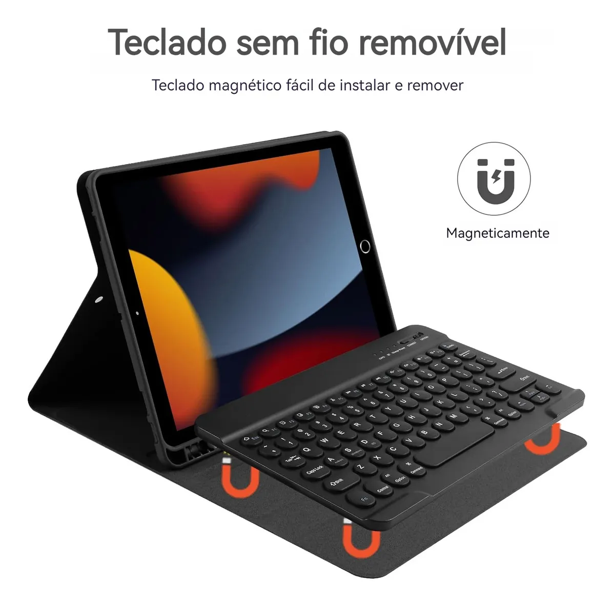 Com Teclado E Mouse De Teclas Redondas Capa Para iPad Pro 11 - Imagem 7