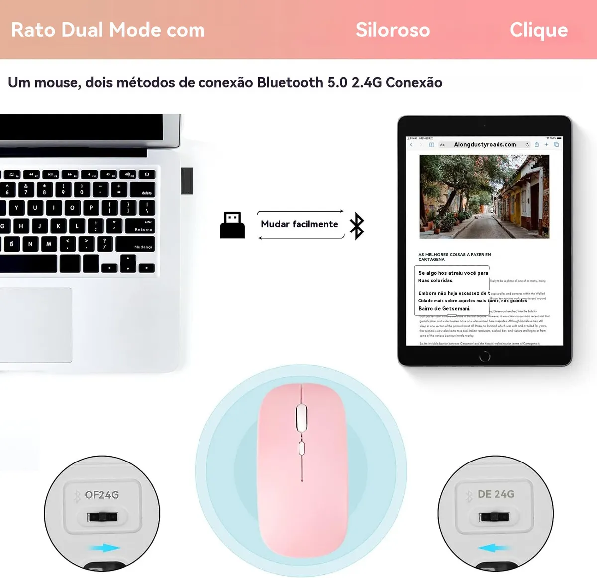 Capa Com Teclado De Teclas Redondas E Mouse Para Tab A7 10.4 - Imagem 4