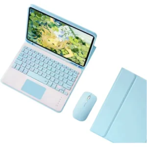 Capa Teclado Touch Mouse Para iPad 7ª/8ª/9ª Geração Cor Azul Teclado Trackpad Mouse Bluetooth