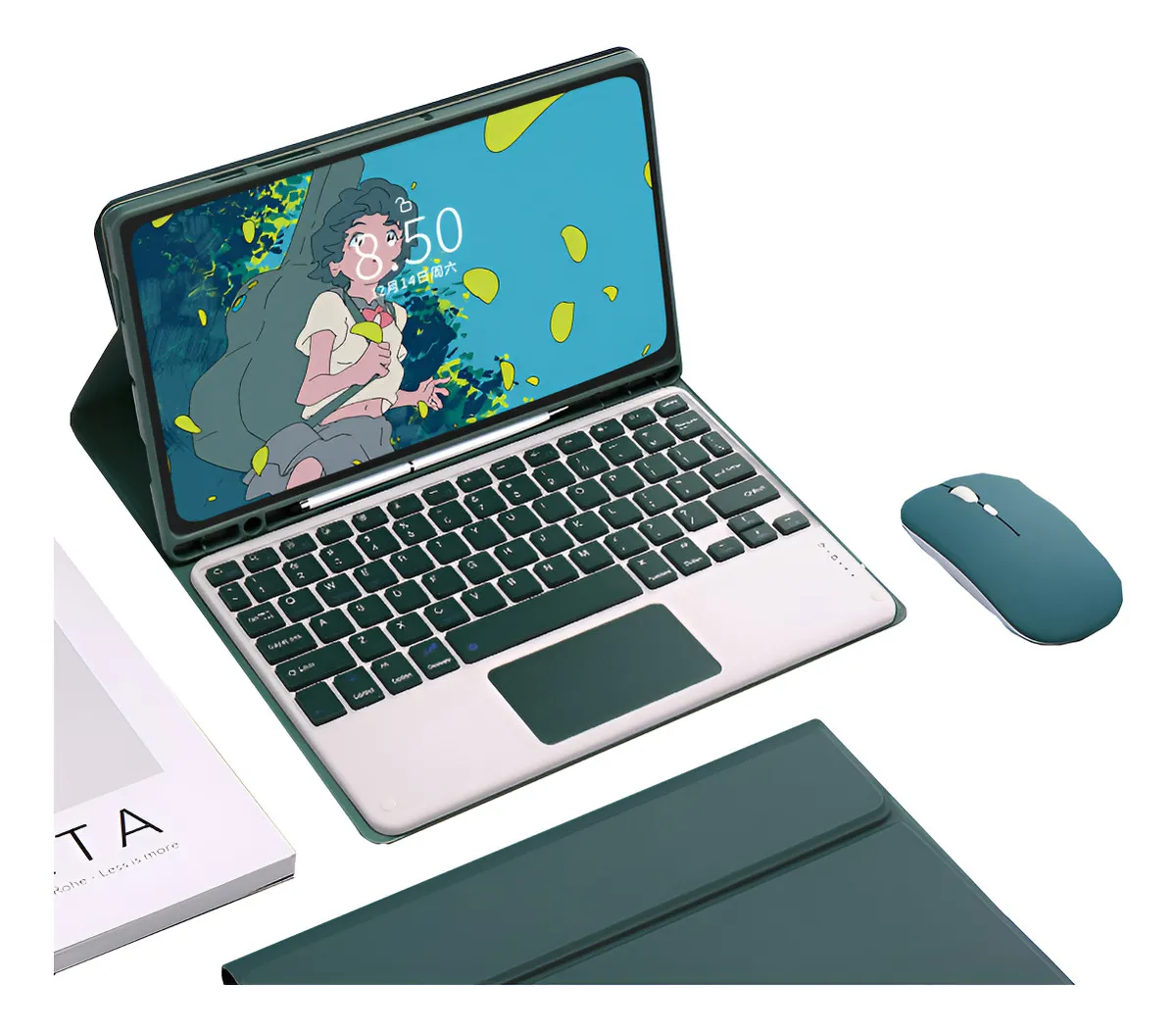 Capa Teclado Bluetooth Mouse Para iPad Pro 11 Polegadas Cor Preto Teclado Preto Carregamento Bluetooth Mouse - Imagem 16