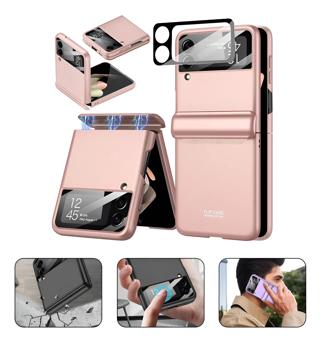 Capa Dobrável Magnética Com Tudo Incluído Para Samsung Flip4 - Imagem 11