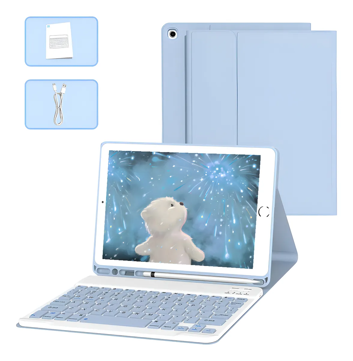 Teclado Inteligente Sem Fio e Capa Para Samsung Tab A7 (10,4) Cor Preto Preto Teclado - Imagem 5