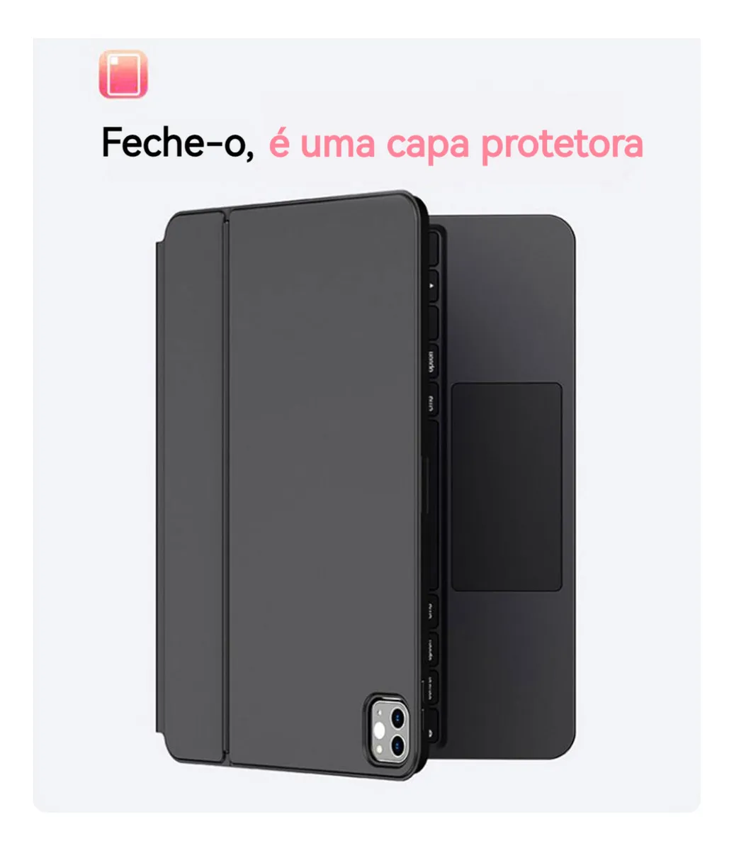 Capa De Teclado De Toque Magnético Para Modelos De iPad - Imagem 9