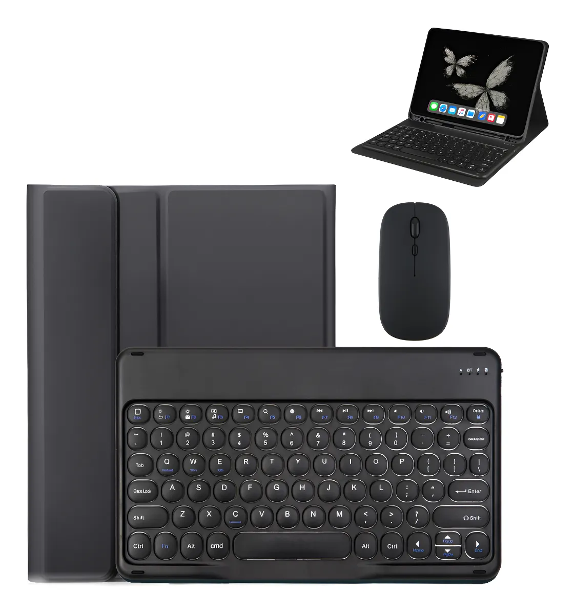 12.4pol Teclado Com Capa Mouse Para Samsung Tab S10+/s9fe+