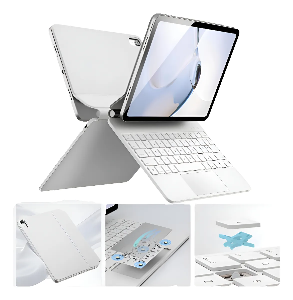 Capa De Teclado De Toque Magnético Para Modelos De iPad