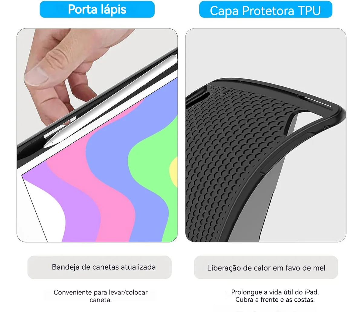 Com Teclado E Mouse De Teclas Redondas Capa Para iPad Pro 11 - Imagem 9