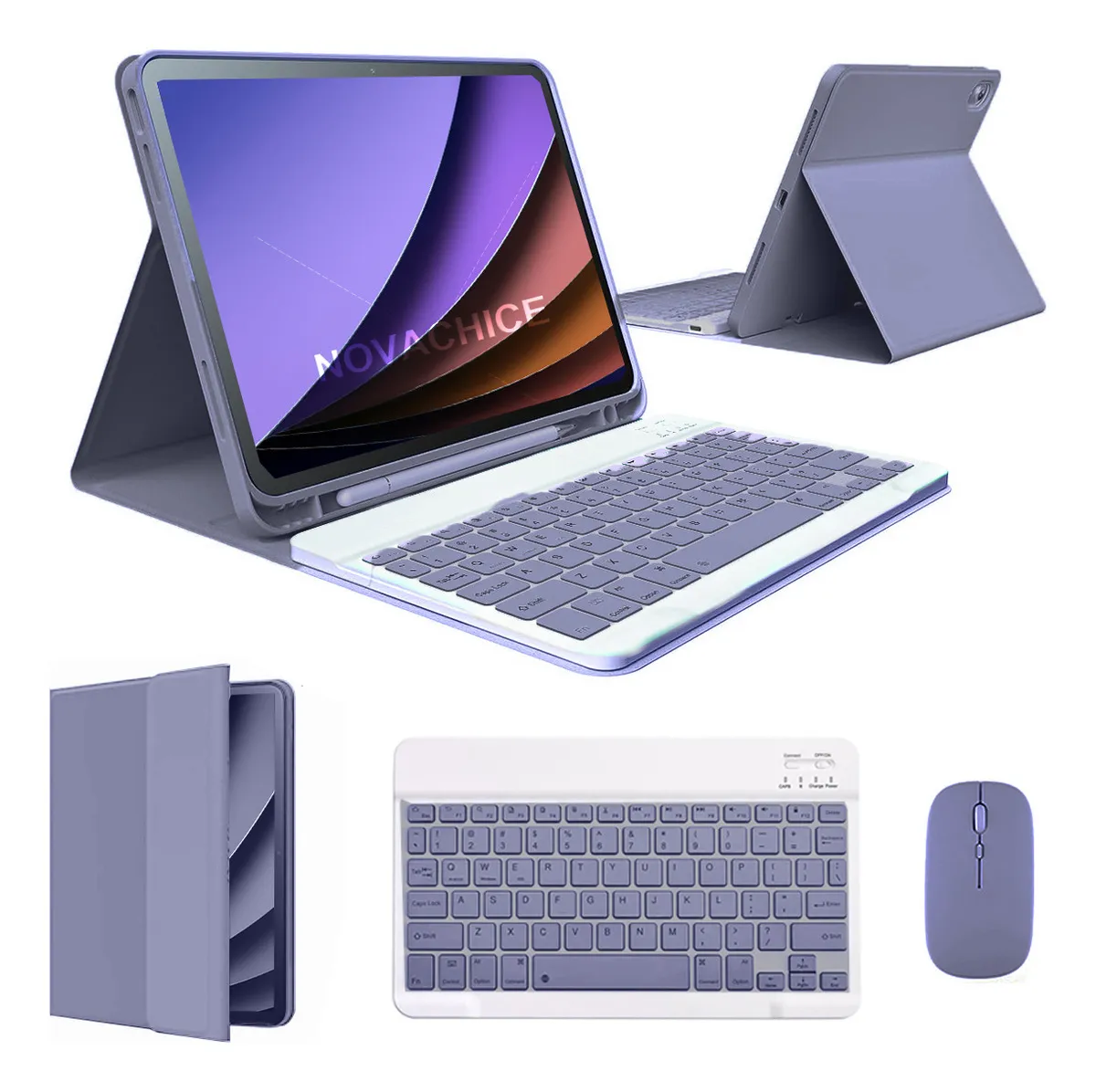 Capa Para iPad 9ª/8ª/7ªgeração A2602 A2603 Com Teclado Touch Cor Rosa + Teclado Touchpad - Imagem 20