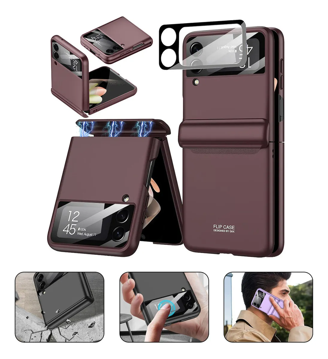 Capa Dobrável Magnética Com Tudo Incluído Para Samsung Flip4 - Imagem 12