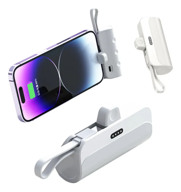 Power Bank de Bolso: 5000mAh 10W com 2 Portas Tipo C/para iPhone