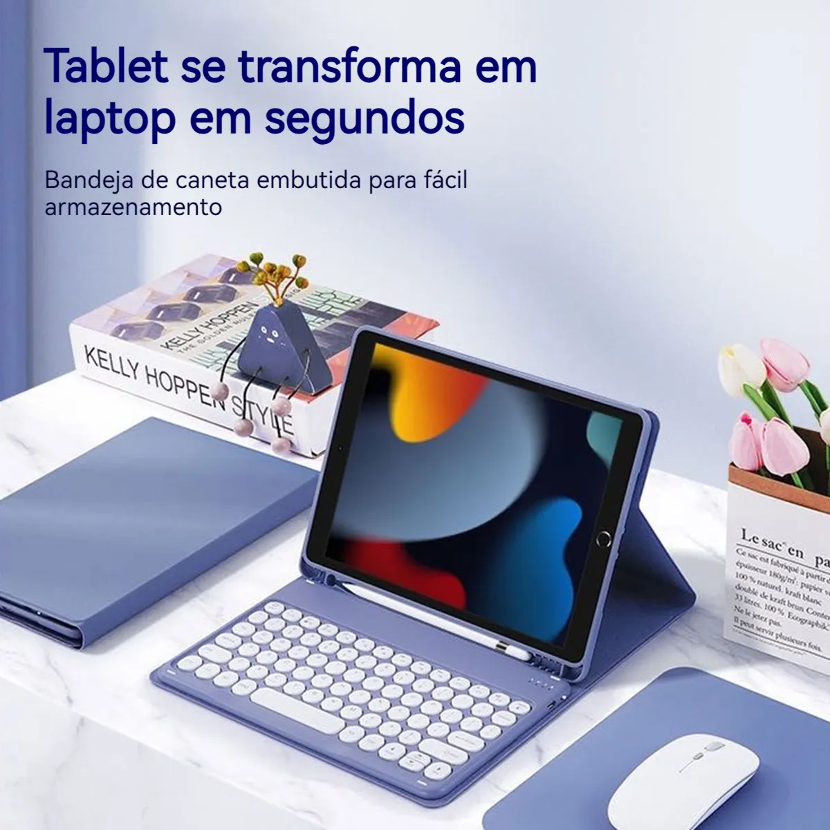 Teclado E Mouse Com Capa Para iPad Air 11 Pol. M2 M3 2024/25 - Imagem 5