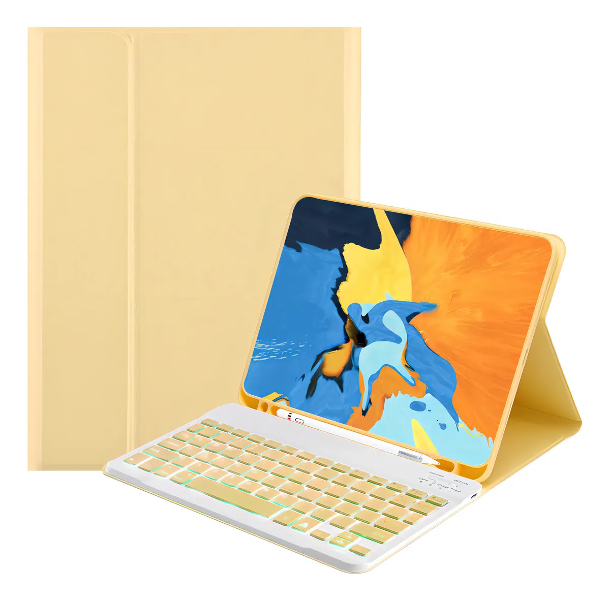 Capa + Teclado Iluminado Bluetooth Para Tab A8 10.5 X200x205 Cor Ouro + Teclado Iluminado - Imagem 8