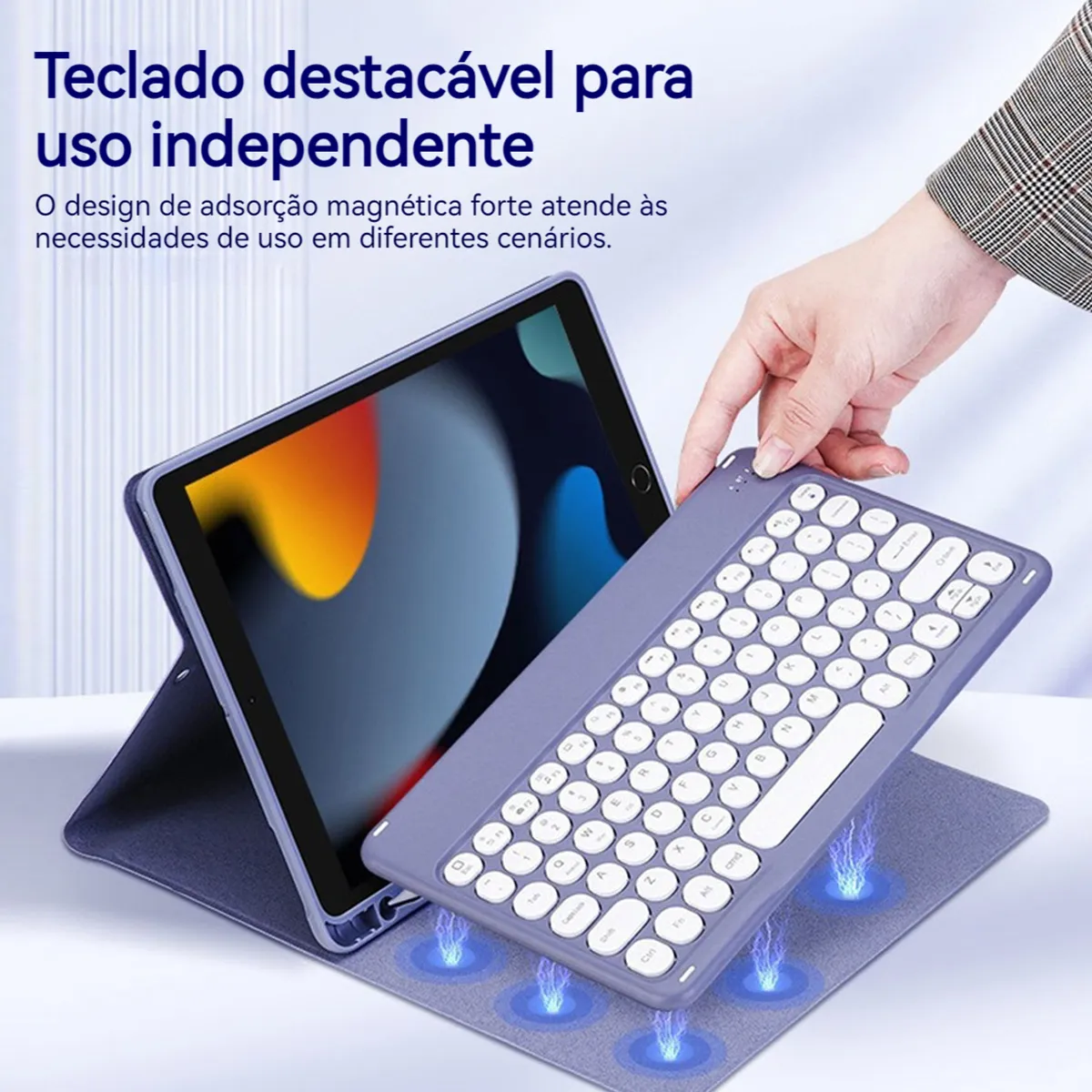 Teclado E Mouse Com Capa Para iPad Air 11 Pol. M2 M3 2024/25 - Imagem 4
