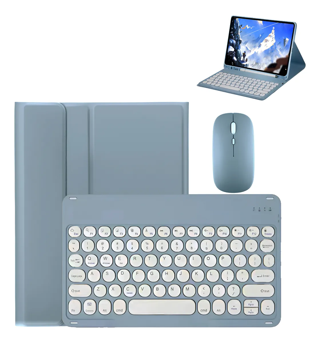 12.4pol Teclado Com Capa Mouse Para Samsung Tab S10+/s9fe+ - Imagem 15