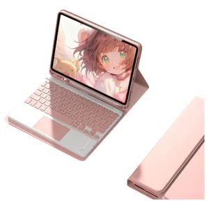 Splplus Para iPad 5/6/air1/2 Teclado Touch + Capa Protetora Cor Rosa + Teclado Touchpad