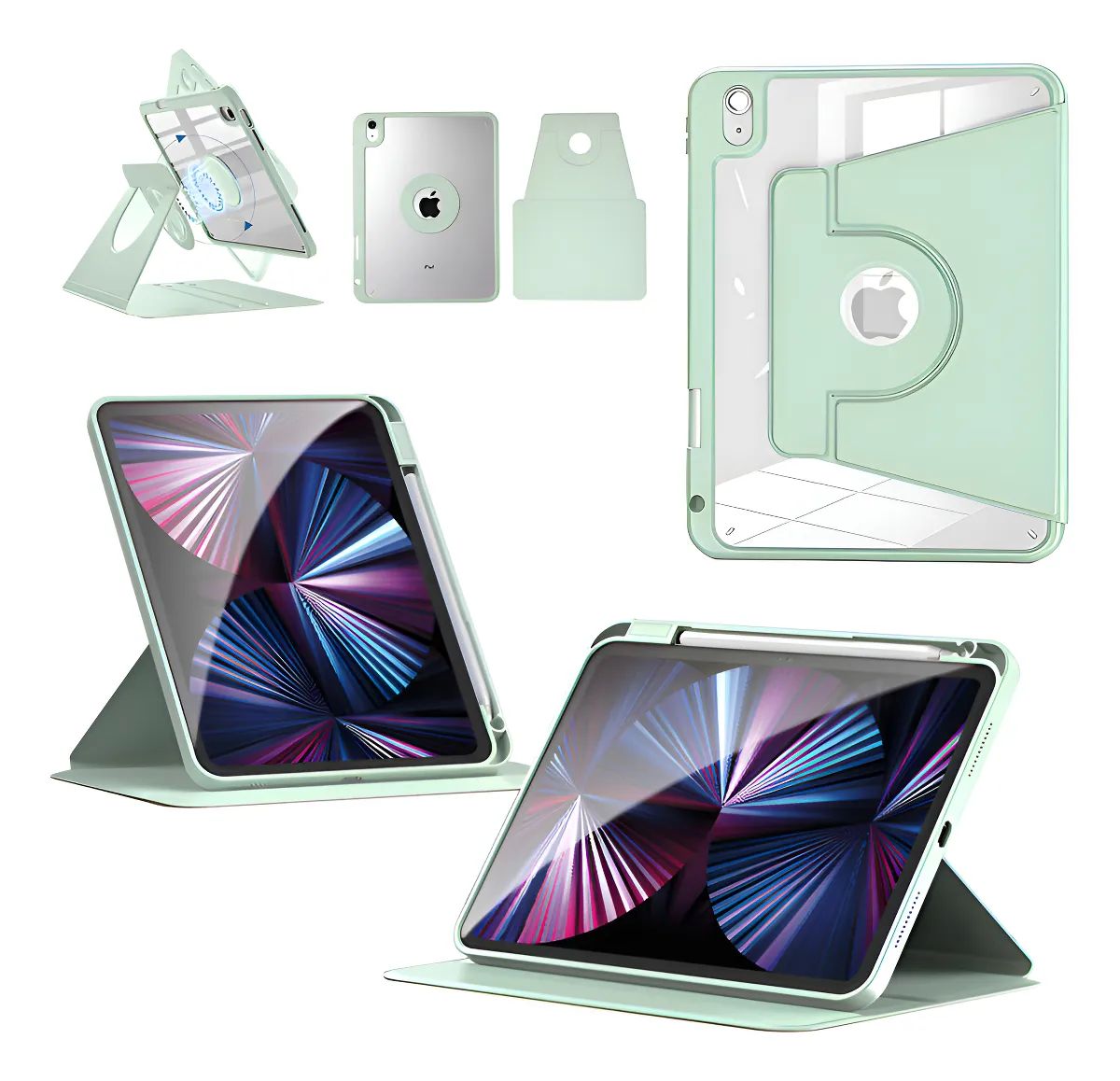 Capa + Teclado Touch + Mouse Para iPad 7ª/8ª/9ª Geração Cor Rosa + Teclado Touchpad + Mouse Bluetooth - Imagem 9