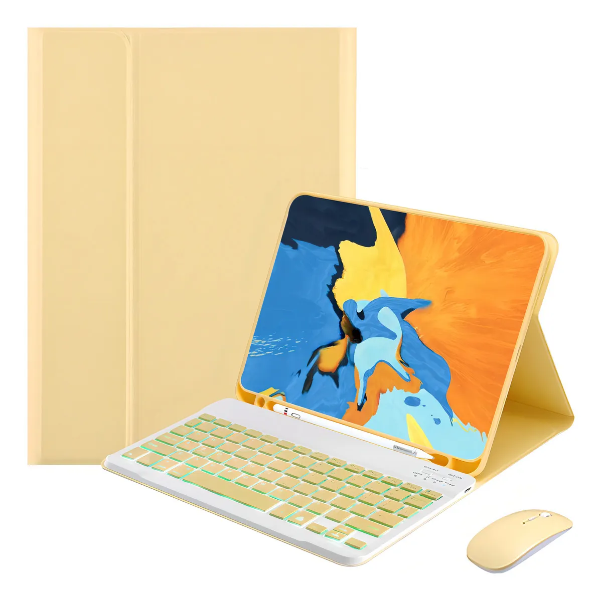 Capa + Teclado Iluminado Bluetooth Para Tab A8 10.5 X200x205 Cor Ouro + Teclado Iluminado - Imagem 7