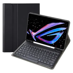 Teclado Redondo Bluetooth e Capa para Samsung Tab S7/S8 11in Cor Preto   Preto Teclado Redondo