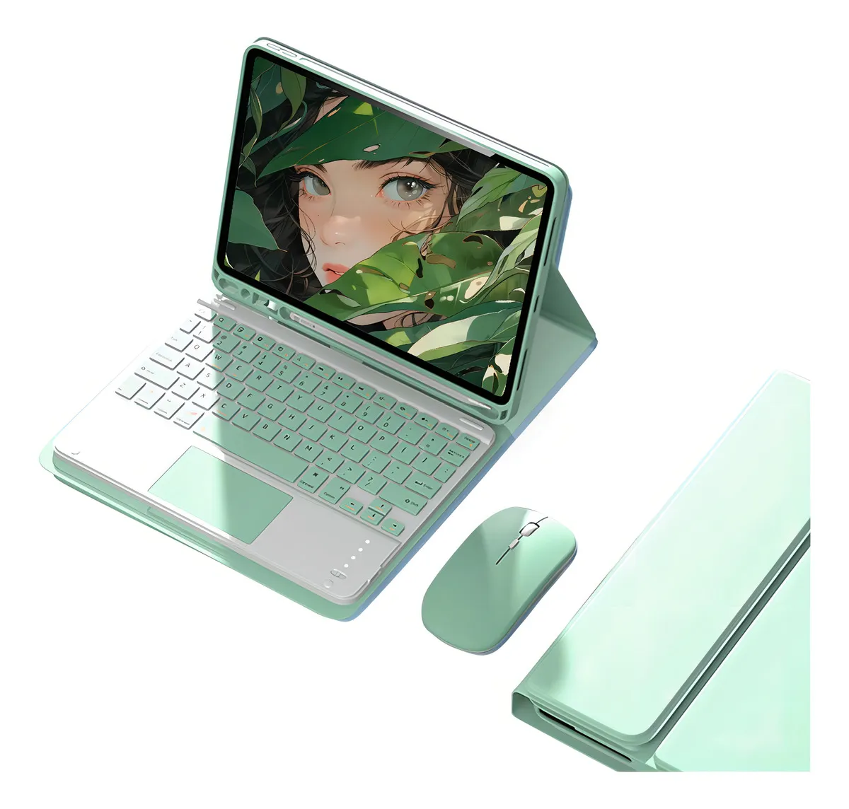 Capa Teclado Bluetooth Mouse Para iPad Pro 11 Polegadas Cor Preto Teclado Preto Carregamento Bluetooth Mouse - Imagem 14