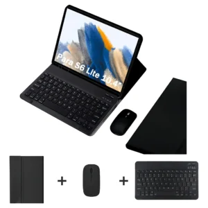 Capa S6 Lite Teclado Inteligente Mouse Para Samsung Tablet + Teclado + Carregamento Bluetooth Mouse cor Preto SPLPLUS
