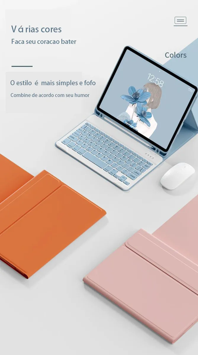 Teclado Bluetooth + Prova De Quedas Capa Para Samsung Tab A8 - Imagem 4
