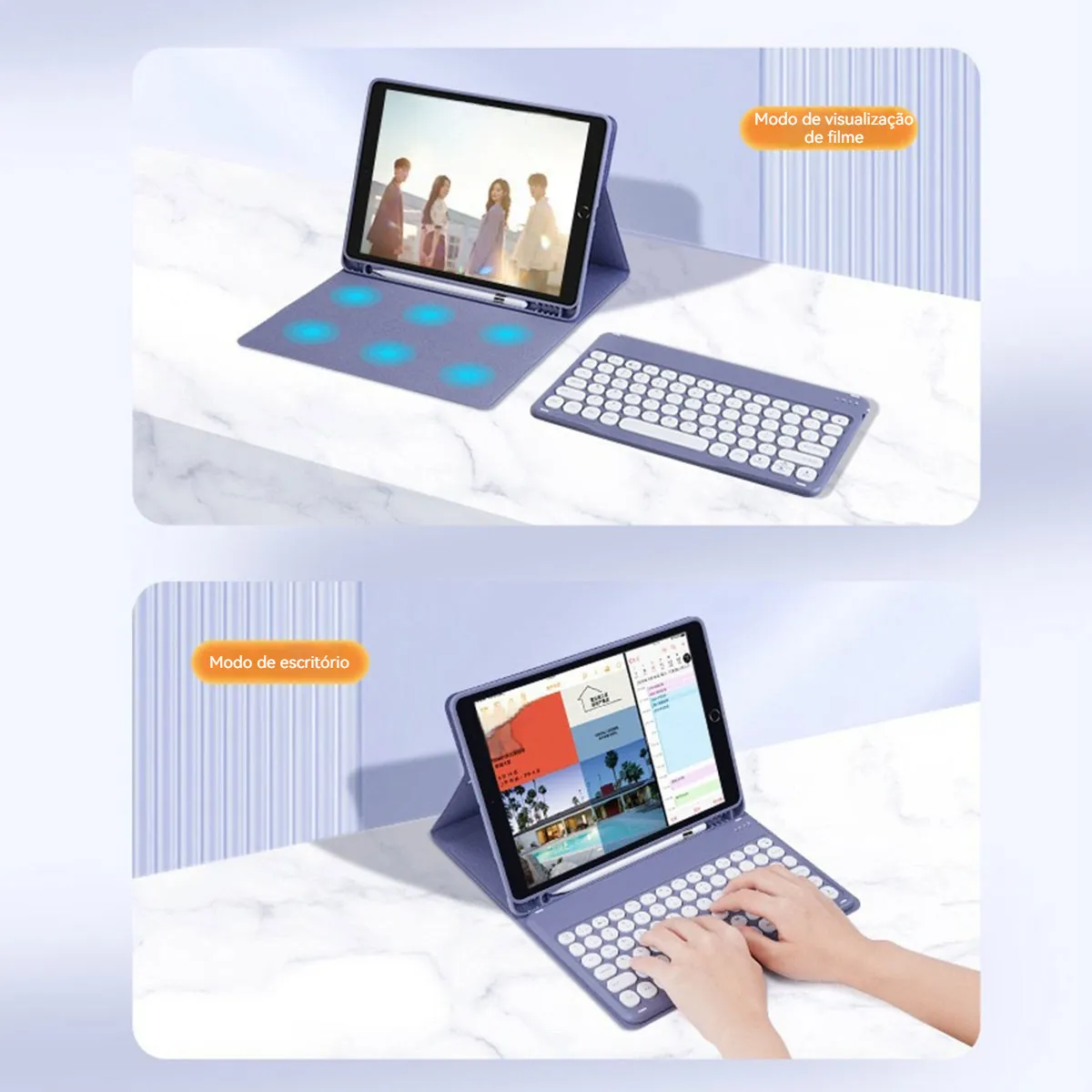 Teclado E Mouse Com Capa Para iPad Air 11 Pol. M2 M3 2024/25 - Imagem 8