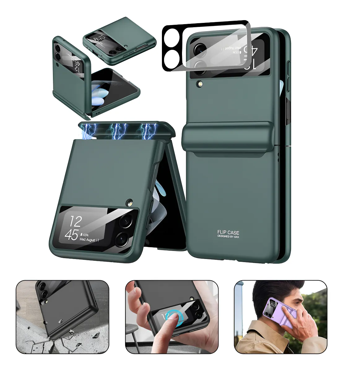 Capa Dobrável Magnética Com Tudo Incluído Para Samsung Flip4 - Imagem 8