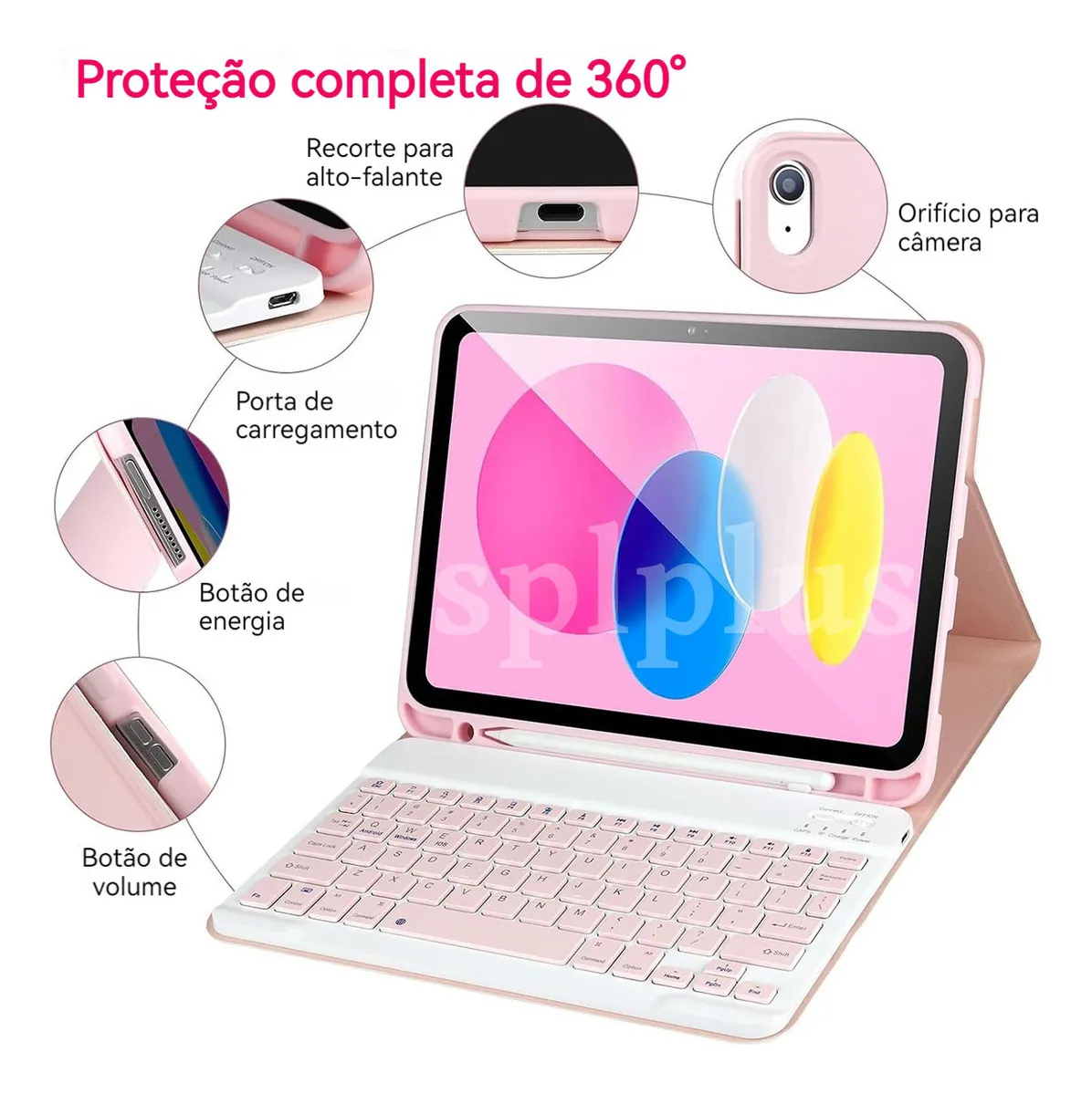 Teclado+capa Tablet+mouse Para Samsung Tab A7 10.4 T500/t505 - Imagem 7