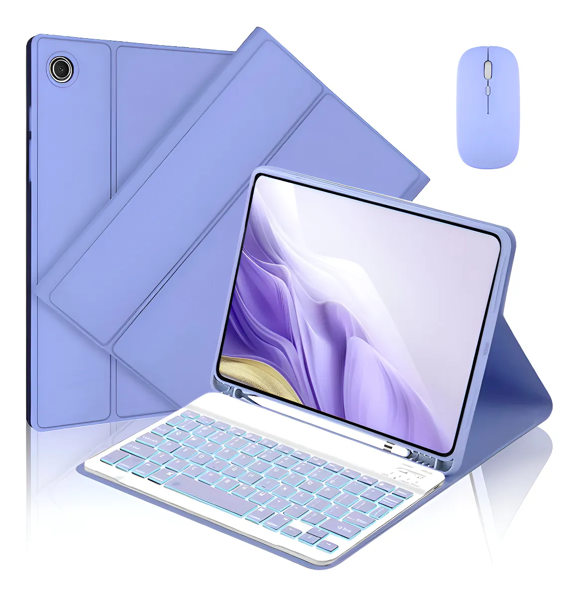 Capa Para iPad 9ª/8ª/7ªgeração A2602 A2603 Com Teclado Touch Cor Rosa + Teclado Touchpad - Imagem 15