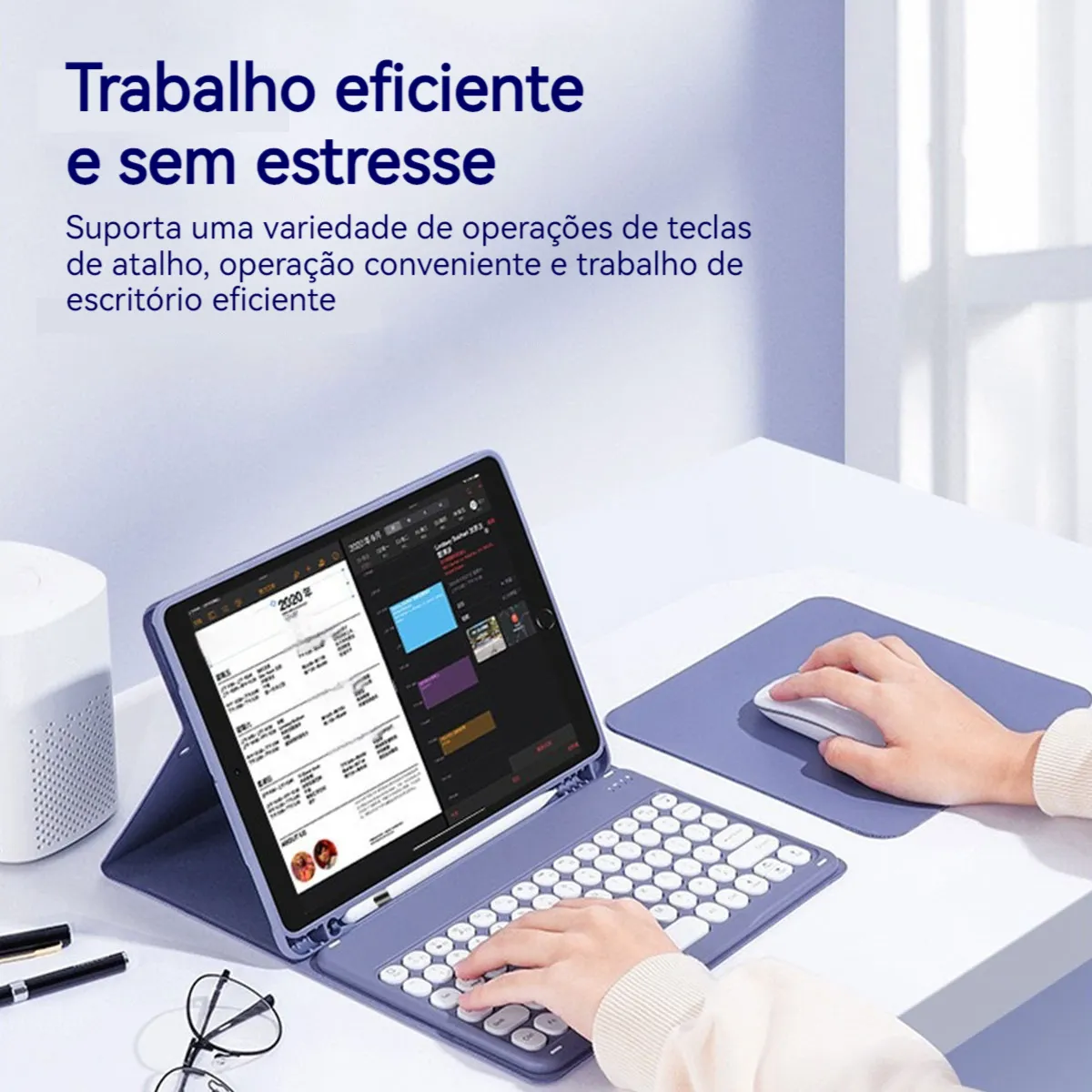 Teclado E Mouse Com Capa Para iPad Air 11 Pol. M2 M3 2024/25 - Imagem 3